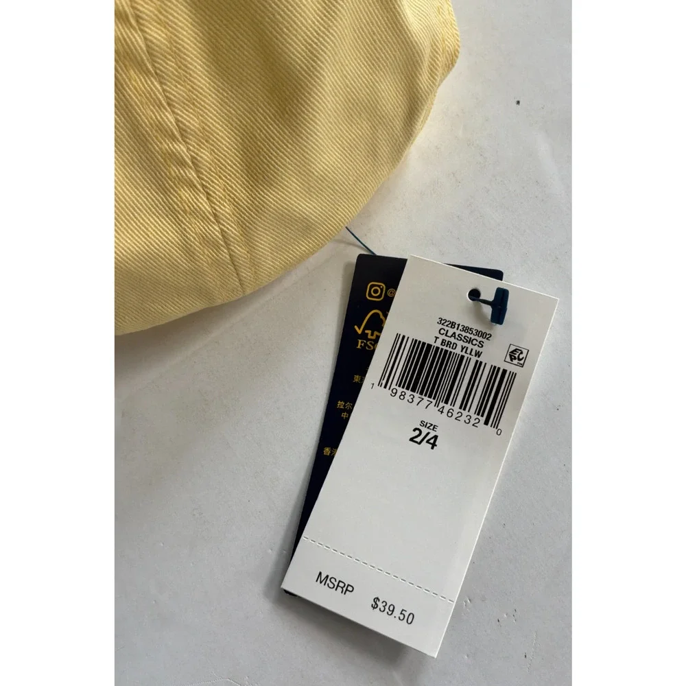Polo Ralph Lauren Toddler Sailboat Baseball Cap Yellow Cotton Adjustable Hat